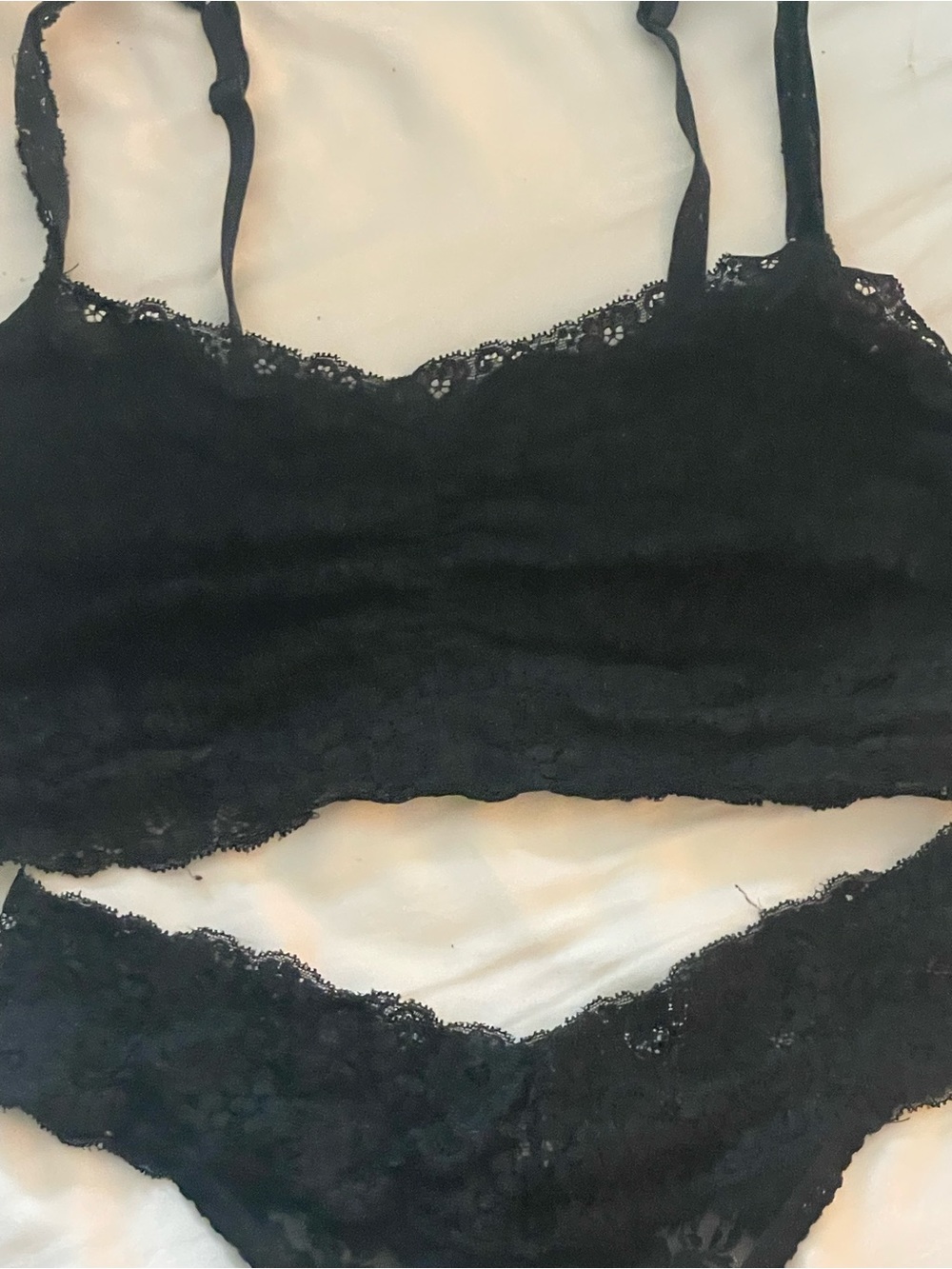 Soma Black Lace Bralette and Bikini Set